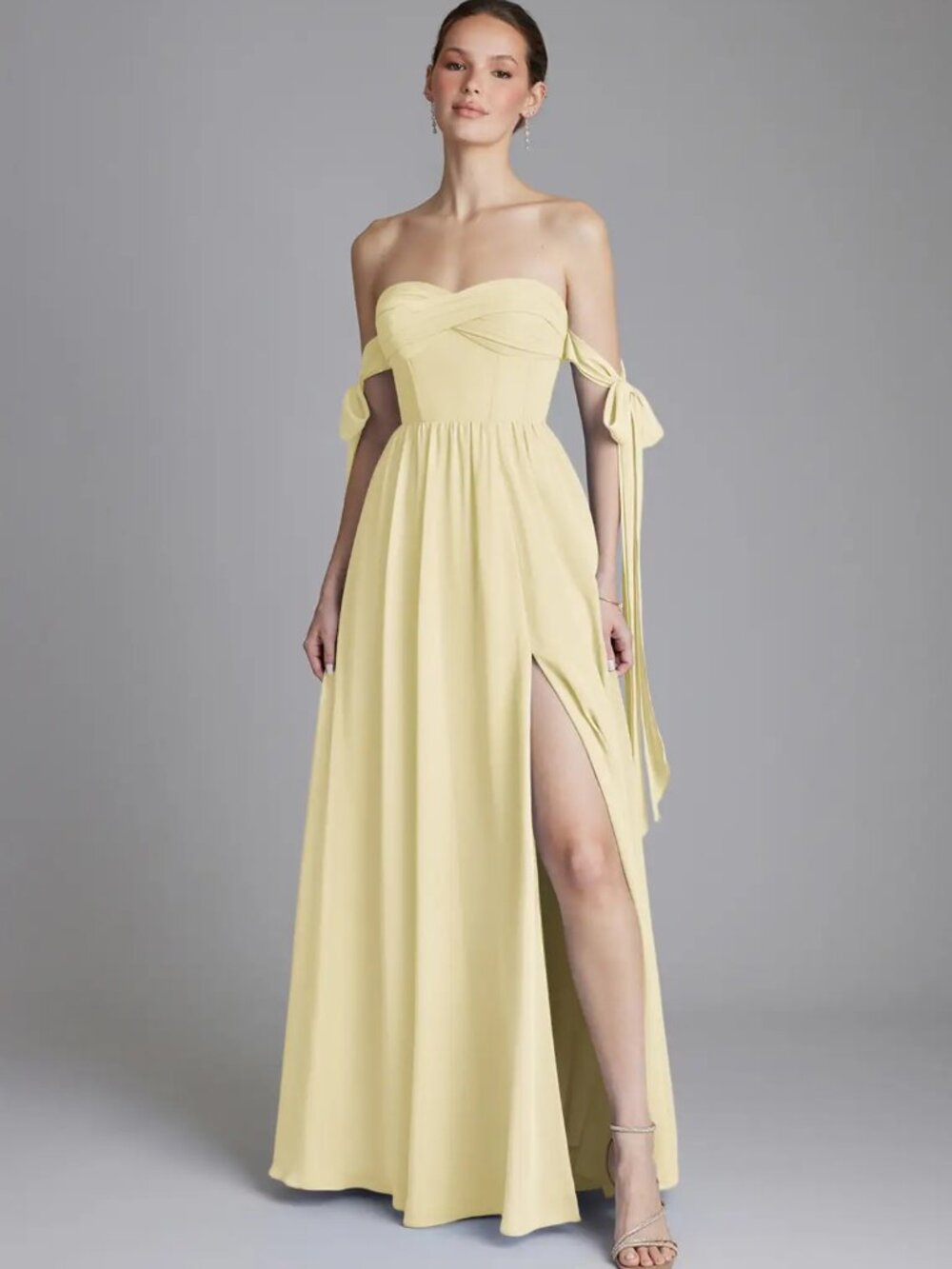 NWT Azazie Yellow Bridesmaid Dress Wedding Lemon Sorbet